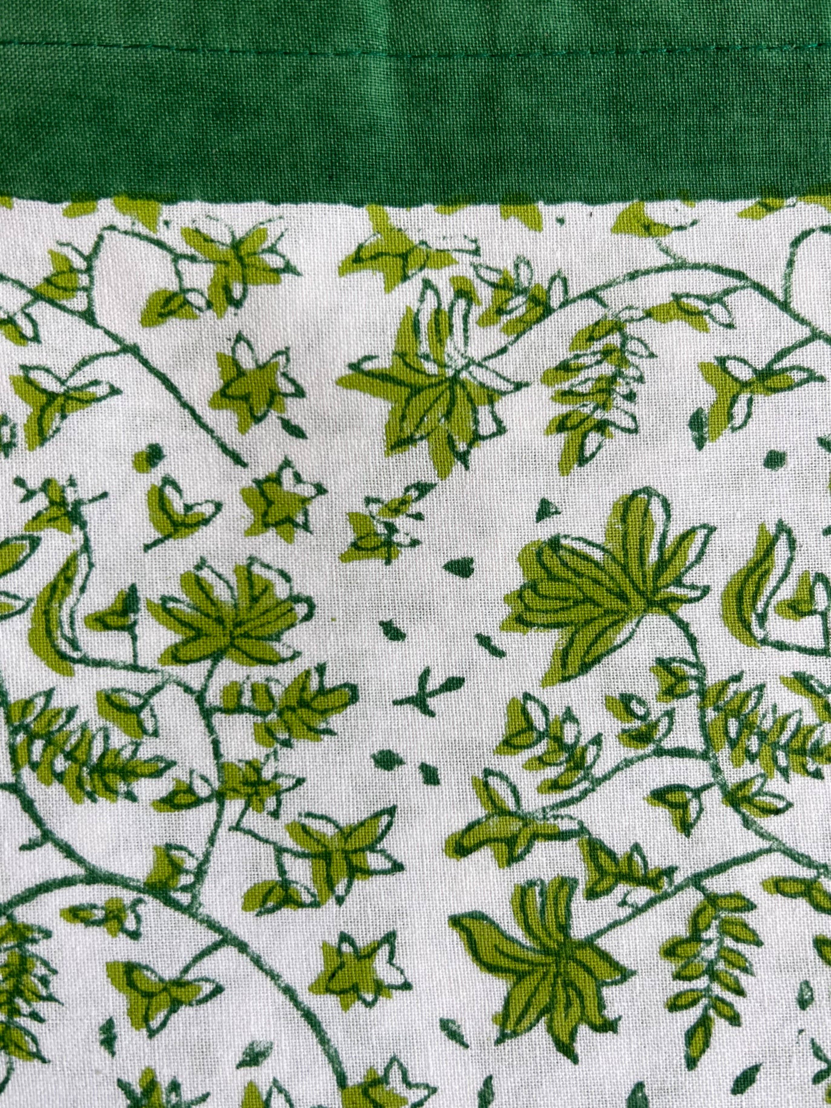 Whimsy Floral Tablecloth in Green - 44"x44"