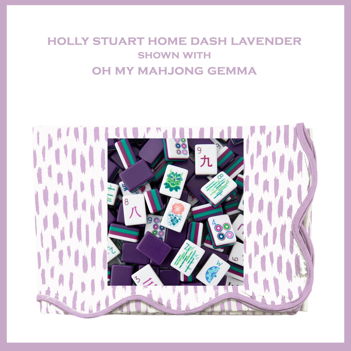 DASH MAHJONG AND GAME TABLECLOTH ~ LAVENDER