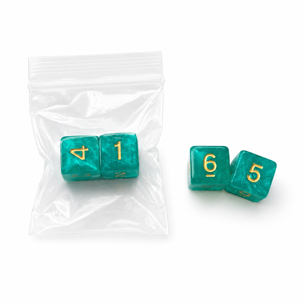 Teal Pearl Mahjong Specialty Dice Gift Ready