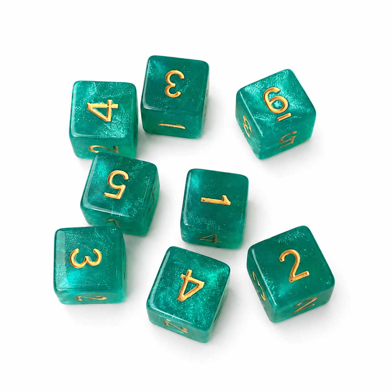 Teal Pearl Mahjong Specialty Dice Gift Ready