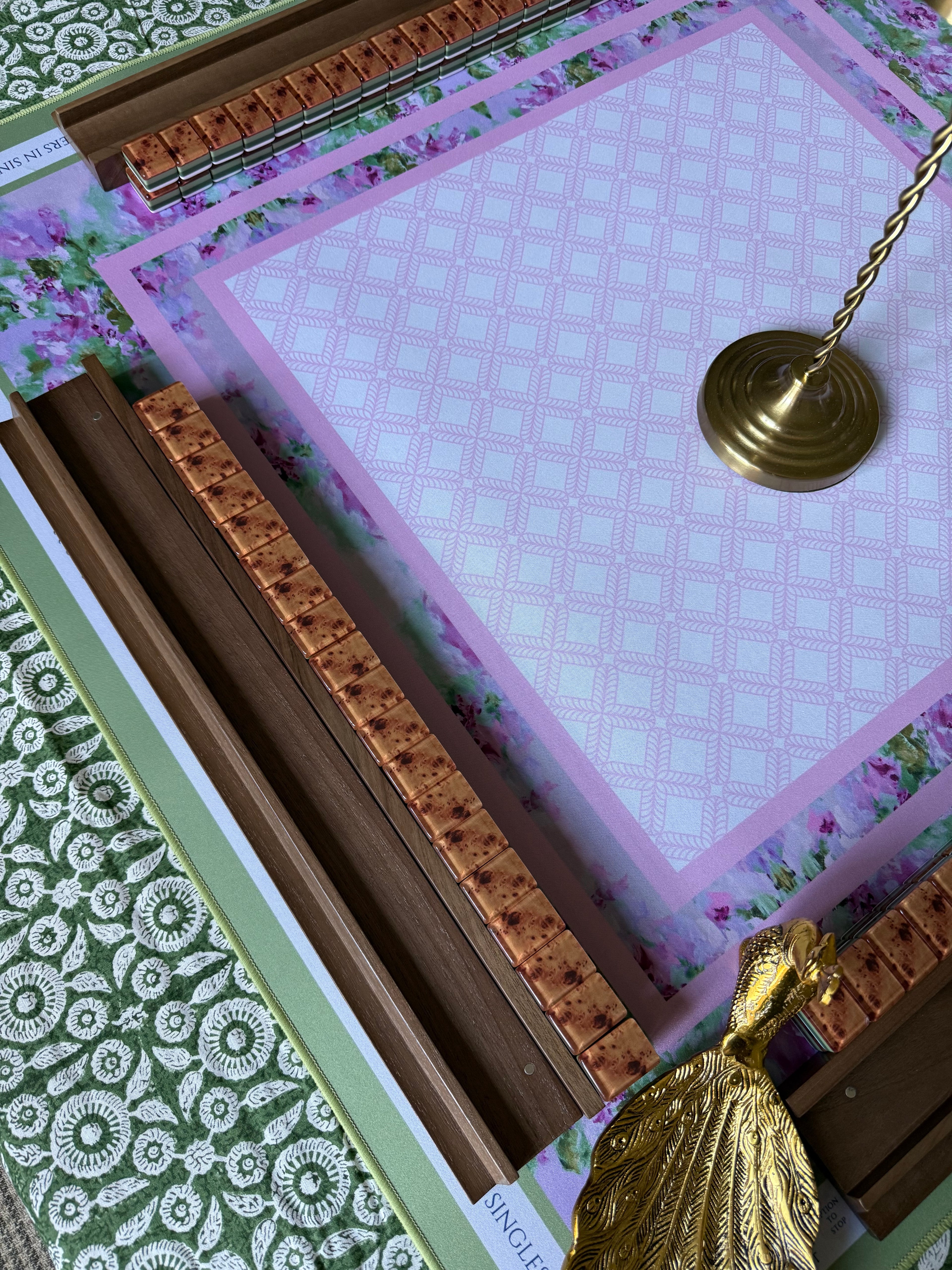 Feathered Tile Tablecloth in Cabernet
