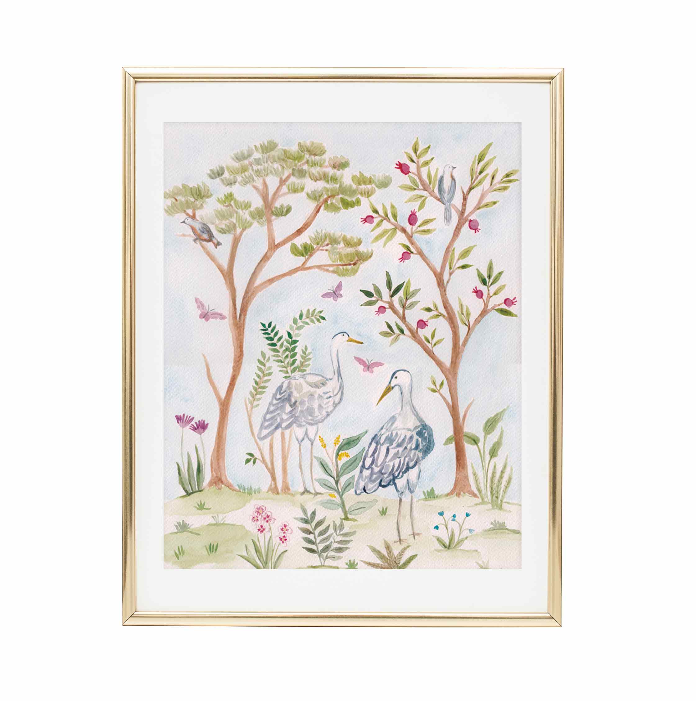 Love Birds CHINOISERIE FINE ART PRINT: 8 inches x 10 inches