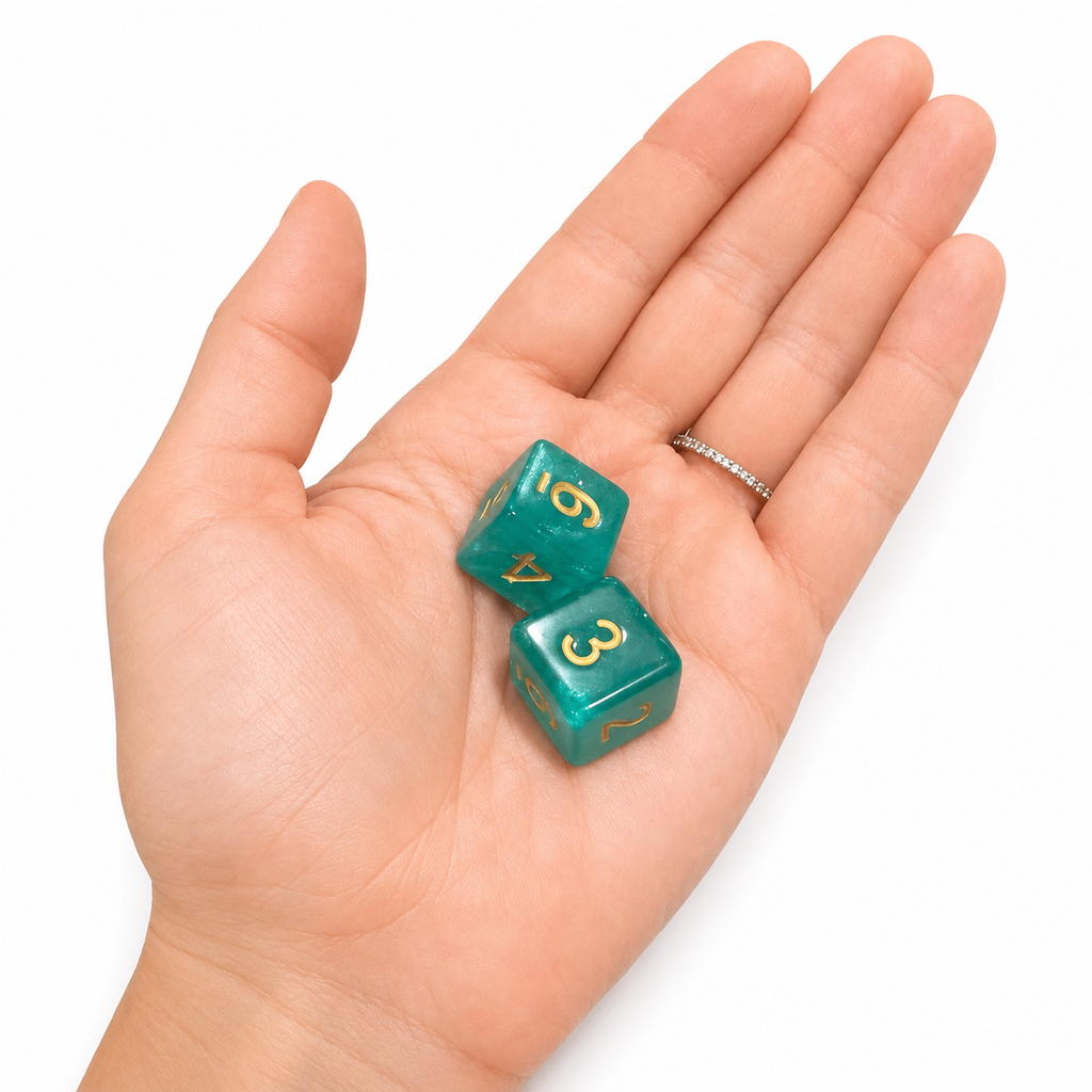 Teal Pearl Mahjong Specialty Dice Gift Ready